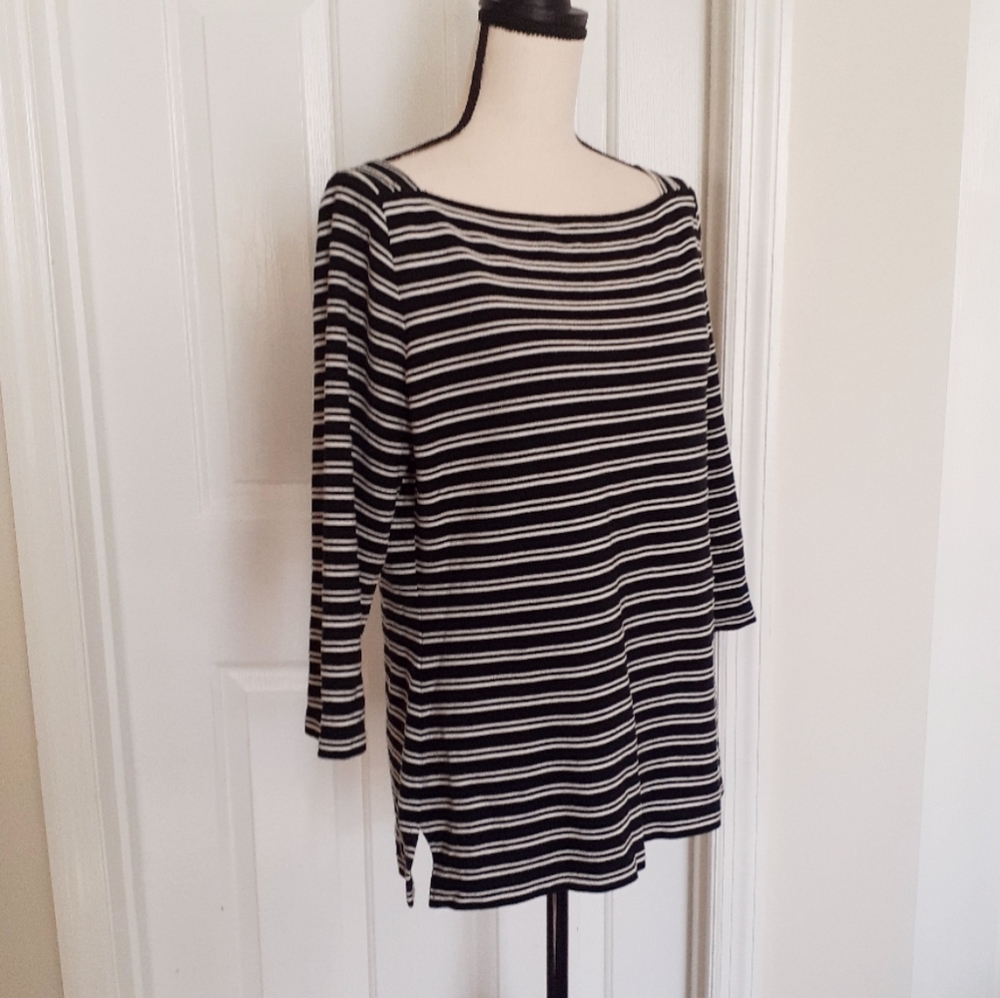 St John Square Neck Striped Top - Picture 2 of 11